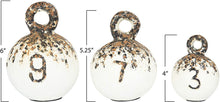 Load image into Gallery viewer, Creative Co-Op Heavily Distressed Round Resin Weights with Handles (Set of 3 Sizes) Figures and Figurines,