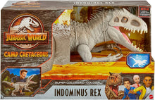 Load image into Gallery viewer, Jurassic World Camp Cretaceous Isla Nublar Super Colossal Indominus Rex 18-in High &amp; 3.5 Ft Long /45.72 x 104.14-cm Realistic Color, Movable Arms &amp; Legs, Swallows 20 Mini Action Figures