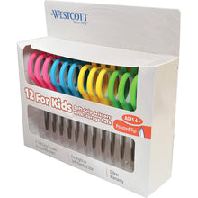 Load image into Gallery viewer, Westcott ACM15972 Soft Handle 5" Kids Scissors Classpack, Pointed, Pack of 12