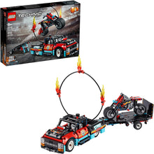 Load image into Gallery viewer, LEGO Technic Stunt Show Truck &amp; Bike 42106 Vehicle Building Set Includes Toy Stunt Motorcycle, Toy Truck and Trailer, New 2020 (610 Pieces)