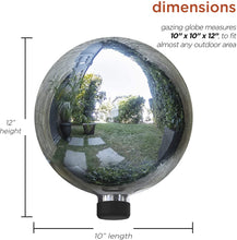 Load image into Gallery viewer, Alpine Corporation GLB292SL Garden, Lawn, Yard, Silver Alpine Glass Gazing Globe, Outdoor Festive Holiday Décor f