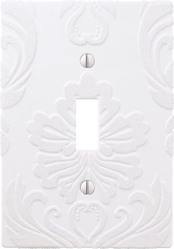 AmerTac 40DBK 1 Duplex Velvet Flocked Damask Wallplate, Black