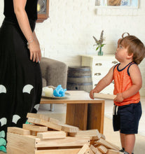 Load image into Gallery viewer, Splinter Woodworking Co. Giant Tower Game | 60 Large Blocks | Storage Crate / Outdoor Game Table | Starts at 32in Big | Stacks up to 5ft in Gameplay | Genuine Jumbo Toppling Yard Games | Backyard Set