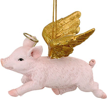 Load image into Gallery viewer, Funny Christmas Tree Ornaments - Hog Heaven Flying Pig Holiday Angel Ornaments