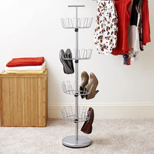 Load image into Gallery viewer, Household Essentials Revolving Four-Tier Shoe Tree, Silver Finish
