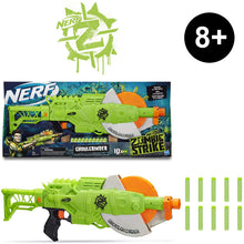 Load image into Gallery viewer, NERF Zombie Strike Ghoulgrinder Blaster -- Rotating 10-Dart Wheel, 10 Official Zombie Strike Elite Darts -- for Kids, Teens, Adults