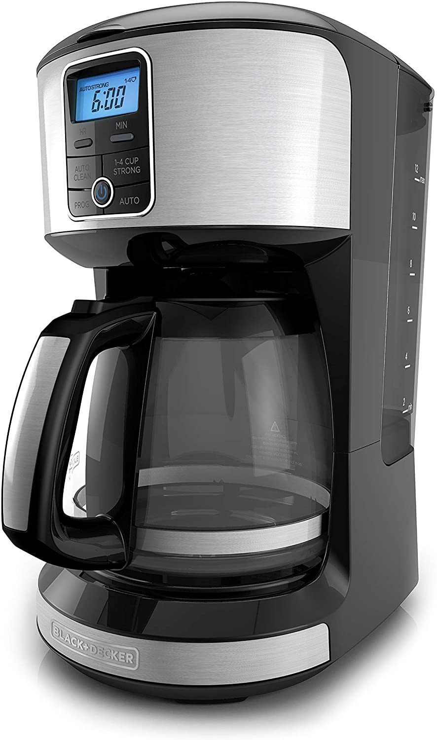 BLACK+DECKER 12-Cup Programmable Coffeemaker, Stainless Steel, CM4100S