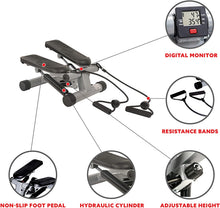 Load image into Gallery viewer, Sunny Health &amp; Fitness Mini Stepper with Resistance Bands