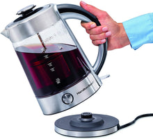 Load image into Gallery viewer, Hamilton Beach 1.7 Liter Electric Glass Kettle With Tea Steeper