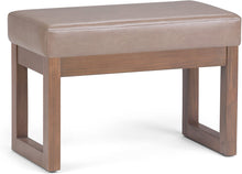 Load image into Gallery viewer, SIMPLIHOME Milltown 26 inch Wide Contemporary Rectangle Footstool Ottoman Bench