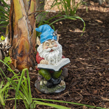 Load image into Gallery viewer, Alpine Gnome Reading a Book Statue, 14 Inch Tall