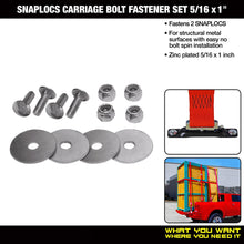 Load image into Gallery viewer, Carriage Bolt Double Set (5/16&quot;x1&quot;) fastens 2 SNAPLOCS E-Track Singles