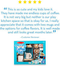 Load image into Gallery viewer, Melissa &amp; Doug 11-Piece Brew and Serve Wooden Coffee Maker Set - Play Kitchen Accessories