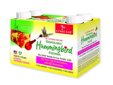 Load image into Gallery viewer, The Only Disposable/Recyclable, Ready-to-Use, Hummingbird Feeder-Prefllled w/Preservative and Dye Free"Exactly Like Flower" Nectar. Never Clean Another Feeder. Patented. (4 Pack) 44 FL OZ TOTAL
