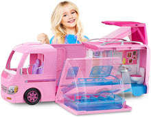 Load image into Gallery viewer, Barbie Camper Pops Out into Play Set with Pool!