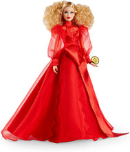 Load image into Gallery viewer, Barbie Collector Mattel 75th Anniversary Doll in Red Chiffon Gown, Blonde