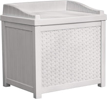 Load image into Gallery viewer, Suncast 22-Gallon Small Box-Lightweight Resin Indoor/Outdoor Storage for Seat Cushions and Gardening Tools Store Items on Patio, Deck, Porch, White