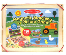 Load image into Gallery viewer, Melissa &amp; Doug Wooden Magnetic Matching Picture Game With 119 Magnets and Scene Cards