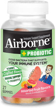 Load image into Gallery viewer, Airborne Plus Probiotic Assorted Fruit Gummies