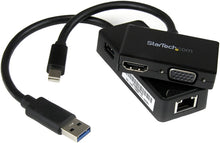 Load image into Gallery viewer, StarTech.com 2-in-1 Accessory Kit for Surface and Surface Pro 4 - mDP to HDMI / VGA - USB 3.0 GbE - Works with Surface Pro 3 and Surface 3 (MSTS3MDPUGBK),Black