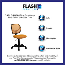 Load image into Gallery viewer, Flash Furniture Low Back Black Mesh Swivel Task Office Chair with Curved Square Back