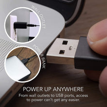 Load image into Gallery viewer, Sharper Image SBM1-SI USB Fan with Soft Blades, 2 Speeds, Touch Control, Quiet Operation, Metal Frame, 5V Wall Adapter, 6 ft. Cable, Personal, Black/Chrome