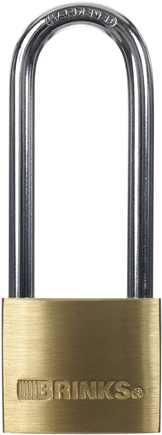Brinks 161-42001 1-9/16-Inch 40mm Solid Brass Padlock with 2.5-Inch Shackle, 1-Pack