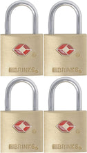 Load image into Gallery viewer, Brinks 161-20471 TSA Approved 22mm Luggage Lock Solid Brass, 4-Pack