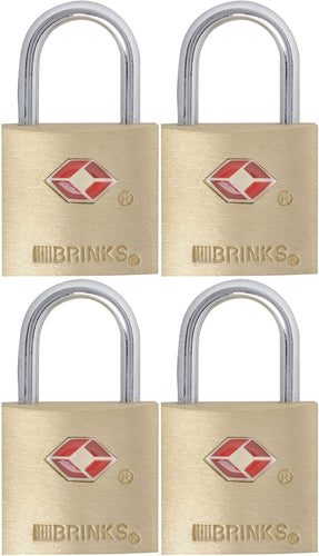 Brinks 161-20471 TSA Approved 22mm Luggage Lock Solid Brass, 4-Pack