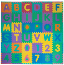 Load image into Gallery viewer, Hey! Play! Foam Floor Alphabet and Number Puzzle Mat for Kids, 96-Piece Multi, 72.5&quot;Lx72.5&quot;Wx.25&quot;H