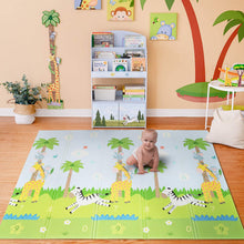 Load image into Gallery viewer, Teamson Kids Fantasy Fields - Safari Animal and Garden Insects Baby Crawling Play Mat -Blue/White