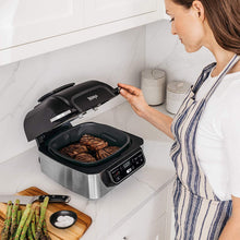Load image into Gallery viewer, Ninja Foodi 5-in-1 Indoor Grill with Air Fry, Roast, Bake &amp; Dehydrate (AG302), Black and Silver