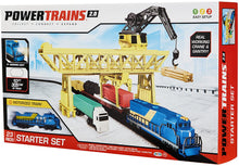 Load image into Gallery viewer, Power Trains Starter Set with Port Cargo Loader Crane Train Play Set