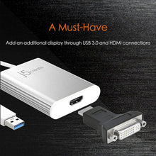 Load image into Gallery viewer, j5create USB 3.0 to 4K HDMI Display Adapter USB 3.0 Male Type-A Connector | HDMI Female Connector | 4K UHD | Resolution Up to 3840 x 2160 @ 30 Hz | Aluminum Housing