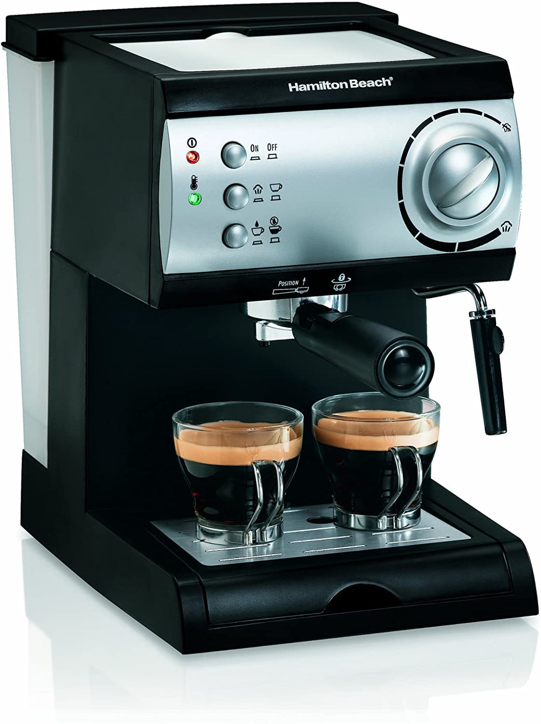Hamilton Beach Espresso Machine with Steamer - Cappuccino, Mocha, & Latte Maker (40715)