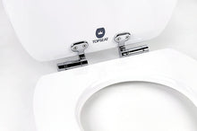 Load image into Gallery viewer, TOPSEAT Art of Acryl Round Wood Toilet Seat with Slow Close Chromed Metal Hinges