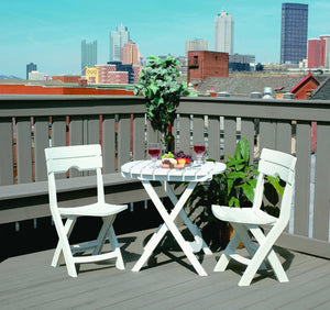 Adams Manufacturing 8590-48-3731 Quik-Fold Cafe Bistro Set, White