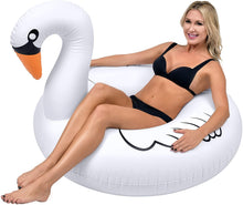 Load image into Gallery viewer, GoFloats Inflatable Swan Pool Float Party Tube, Float in Style (for Adults and Kids)