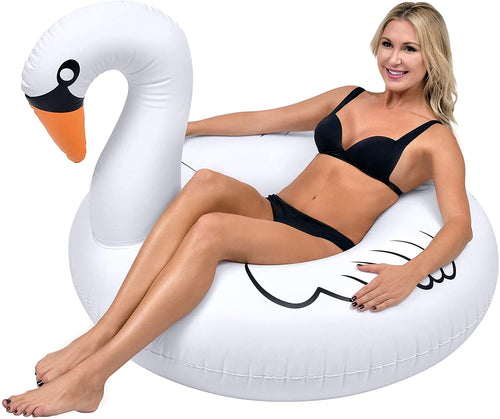 GoFloats Inflatable Swan Pool Float Party Tube, Float in Style (for Adults and Kids)