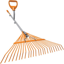 Load image into Gallery viewer, ERGIE SYSTEMS ERG-LFRK24 ErgieShovel Strain Reducing 54-Inch Shaft, 24 Steel Teeth Leaf Rake, Gray/Orange