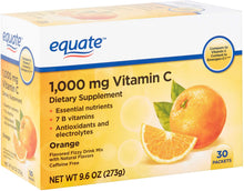 Load image into Gallery viewer, Equate Vitamin C Orange Flavored Fizzy Drink Mix, 1,000 mg, 30 Count, 9.6 oz