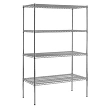 Load image into Gallery viewer, Sandusky WS482486-C Heavy Duty Steel Adjustable Wire Shelving, 800 lbs Capacity, 48" Width x 86" Height x 24" Depth, 4 Shelves, Chrome