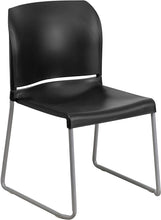 Load image into Gallery viewer, Flash Furniture 5 Pk. HERCULES Series 880 lb. Capacity Black Full Back Contoured Stack Chair with Sled Base