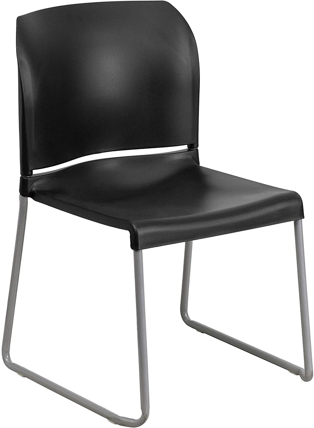 Flash Furniture 5 Pk. HERCULES Series 880 lb. Capacity Black Full Back Contoured Stack Chair with Sled Base