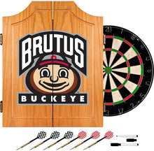 Load image into Gallery viewer, NCAA Ohio State University Wood Dart Cabinet Set