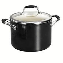 Load image into Gallery viewer, Tramontina 80110/027DS Gourmet Ceramica Deluxe Covered Stock Pot, PFOA- PTFE- Lead and Cadmium-Free Ceramic Interior, 6-Quart, Metallic Black, Made in Italy