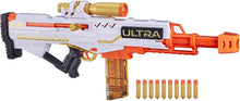Load image into Gallery viewer, NERF Ultra Pharaoh Blaster with Premium Gold Accents, 10-Dart Clip, 10 Ultra Darts, Bolt Action, Compatible Only Ultra Darts