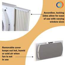 Load image into Gallery viewer, Comfort Zone CZ319WT 9-inch Twin Window Fan with Manual Reversible Airflow Control, Auto-Locking Expanders and 2-Speed Fan Switch