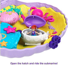 Load image into Gallery viewer, Polly Pocket Tiny Power Seashell Purse Compact with Wearable Strap, Fun Under-The-Sea Features, Micro Polly and Lila Mermaid Dolls, 2 Accessories &amp; Sticker Sheet; for Ages 4 Years Old &amp; Up