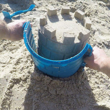 Load image into Gallery viewer, Create A Castle - Sand or Snow Castle Mold Set - 5 Piece Basic Plus Building Set with Multipurpose Tool, Battlement, and Window Mold, 1 Mesh Backpack for Easy Storage and Cleaning - for Kids &amp; Adults